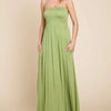 Culture Code Full Size Smocked Cami Maxi Dress with Pockets - Happy Olive