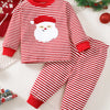 Children's Christmas Santa Striped Pajama Set - Deep Red