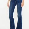 Kancan Cat's Whiskers Raw Hem Flare Jeans - DARK