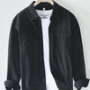 Men's Plus Size Button-Up Shirt with Chest Pockets - Black