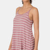 Zenana Striped Curved Hem Cami - LT ROSE/IVORY