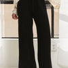 ADORA Tied Wide Leg Knit Pants - Black