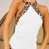 BiBi Triblend Leopard Halter Neck Tied Detailed Top - IVORY