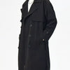 Men's Full Size Double-Breasted Trench Coat Plus Size - Black
