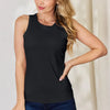 Basic Bae Full Size Round Neck Slim Tank - Black