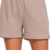 Zenana Cotton Slub Shorts - ASH MOCHA