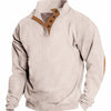 Men's Full Size Button Detail Long Sleeve Sweatshirt Plus Size - Dust Storm