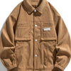 Men's Plus Size Corduroy Button-Down Jacket - Caramel