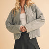 Aemi+Co Zip Up Quilted Jacket - Gray