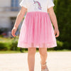 Children's Unicorn Graphic Tulle Dress - Blush Pink
