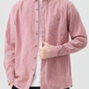 Men's Full Size Casual Striped Corduroy Shirt Plus Size - Watermelon Red