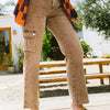 Annie Wear Straight Leg Jeans with Cargo Pockets - Caramel