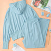Zip-Up Hoodie and Pants Active Set - Light Blue