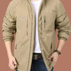 Men's Plus Size Lightweight Hooded Windproof Outdoor Jacket - Khaki