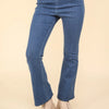 VERY J Washed Denim Stretchy Crossover Waist Leggings - Indigo