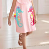 Children's Seahorse Ruffle Collar Sleeveless Dress - Blush Pink