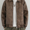 Men's Plus Size Zip Up Faux Leather Shacket - Taupe