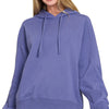 Zenana Drawstring Relaxed Fit Fleece Hoodie - MARLIN