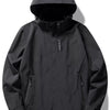 Men's Plus Size Hooded Waterproof Zip Up Jacket - Black