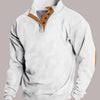 Men's Full Size Button Detail Long Sleeve Sweatshirt Plus Size - White