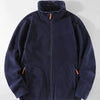 Men's Plus Size Fleece Lined Full Zip Sweatshirt - Navy