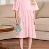 Children's Bunny Polka Dot Short Sleeve Dress - Blush Pink