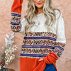 And The Why Ethnic Print Color Block Top - Rust