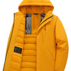 Men's Full Size Zip Up Hooded Winter Coat Plus Size - Yellow