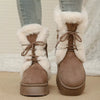 Lace-Up Winter Boots - Mocha