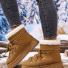 Round Toe Platform Boots - Camel