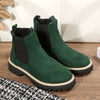 Round Toe Ankle Boots - Dark Green