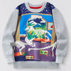 Children's Dinosaur Museum Graphic Crew Neck Sweatshirt - Light Gray