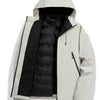 Men's Full Size Zip Up Outdoor Jacket Plus Size - White Gray