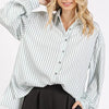 Mittoshop Button Down Striped Long Sleeve Shirt - Sage