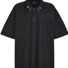Men's Quarter Zip Short Sleeve Polo - Black