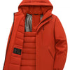 Men's Full Size Zip Up Hooded Winter Coat Plus Size - Red