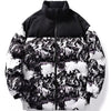 Men's Full Size Printed Padded Winter Coat Plus Size - White