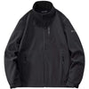 Men's Plus Size Outdoor Windproof Zip Up Jacket - Black