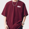 Men's Plus Size Round Neck Half Sleeve T-Shirt - Burgundy