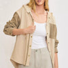 Umgee Washed French Terry Shacket - STONE