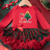 Children's Christmas Stocking Tulle Ruffle Dress - Multicolor