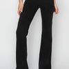 RISEN Full Size High Rise Side Slit Cargo Bootcut Jeans - Black