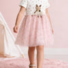 Children's Bunny Applique Tulle Dress - Blush Pink