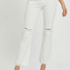 RISEN Full Size High Rise Button Fly Straight Ankle Jeans - White