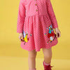 Children's Polka Dot Embroidered Long Sleeve Dress - Strawberry
