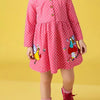 Children's Polka Dot Embroidered Long Sleeve Dress - Strawberry