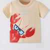 Children's Lobster Graphic Round Neck Tee - Apricot