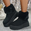 Round Toe Platform Boots - Black