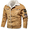 Men's Plus Size Shearling Lined Zip Up Jacket - Khaki