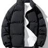 Men's Plus Size Zip Up Sherpa Lined Puffer Jacket - Black